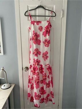 These Three Boutique Floral Pink & White Slip Maxi Dress